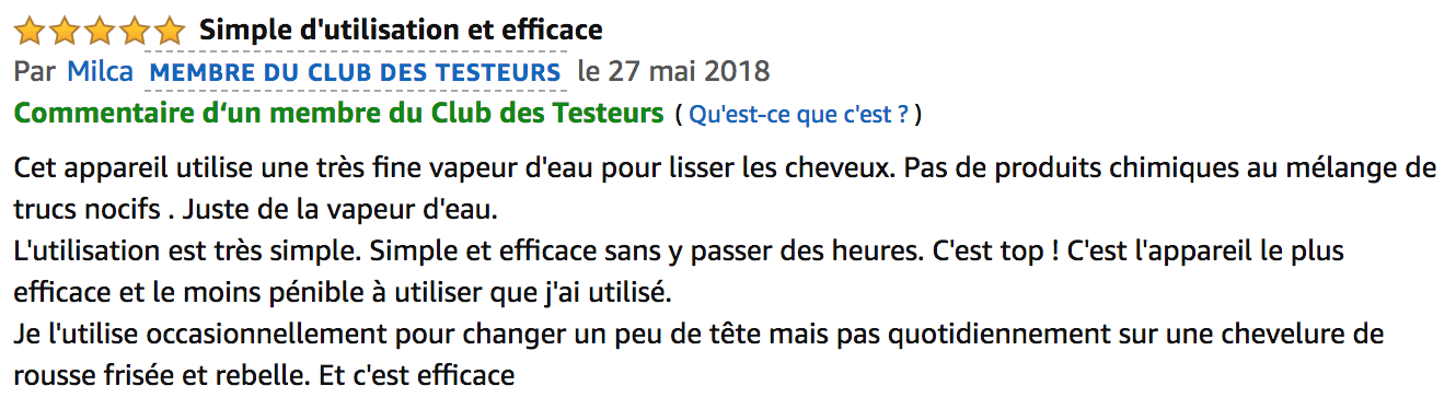 commentaire babyliss steam pure