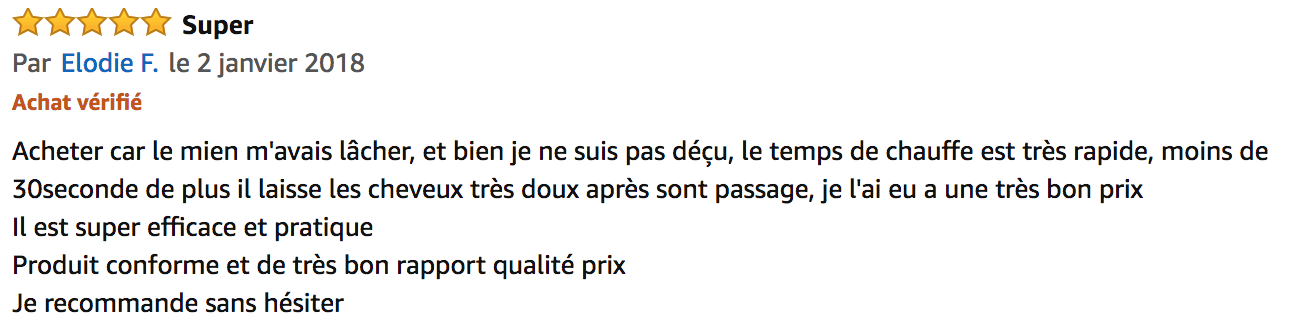 commentaire Calor for Elite