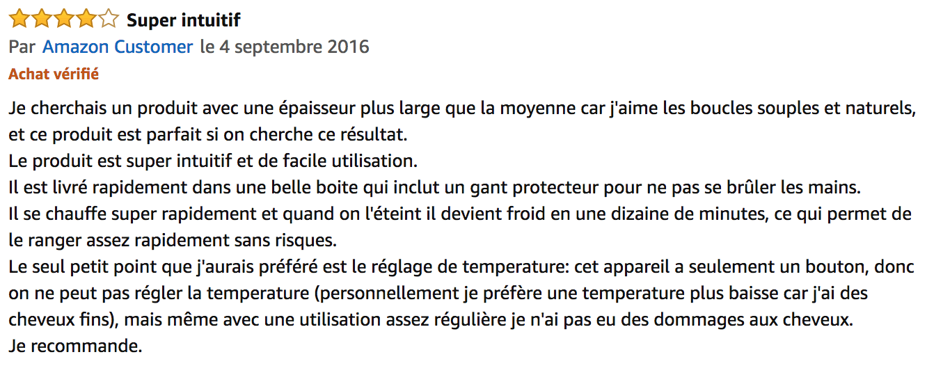 commentaire GHD Curve
