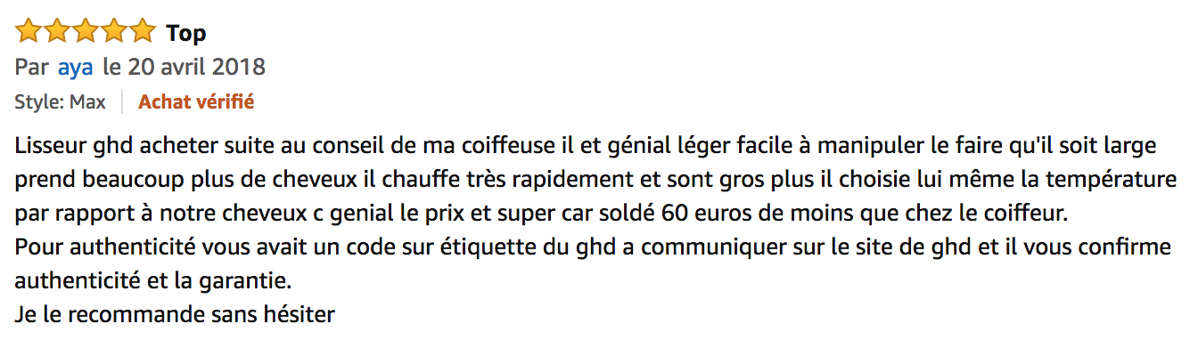 commentaire GHD Gold Classic