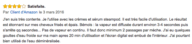 commentaire steamliner